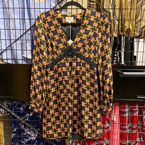 Vintage Milly New York Printed Silk Mod Mini Dress